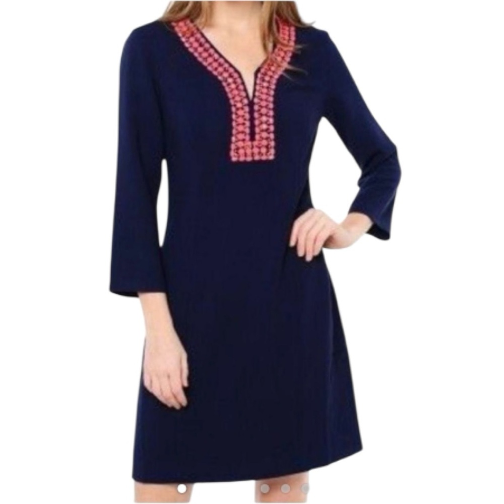 Lilly Pulitzer Navy Dress with Pink Detailing